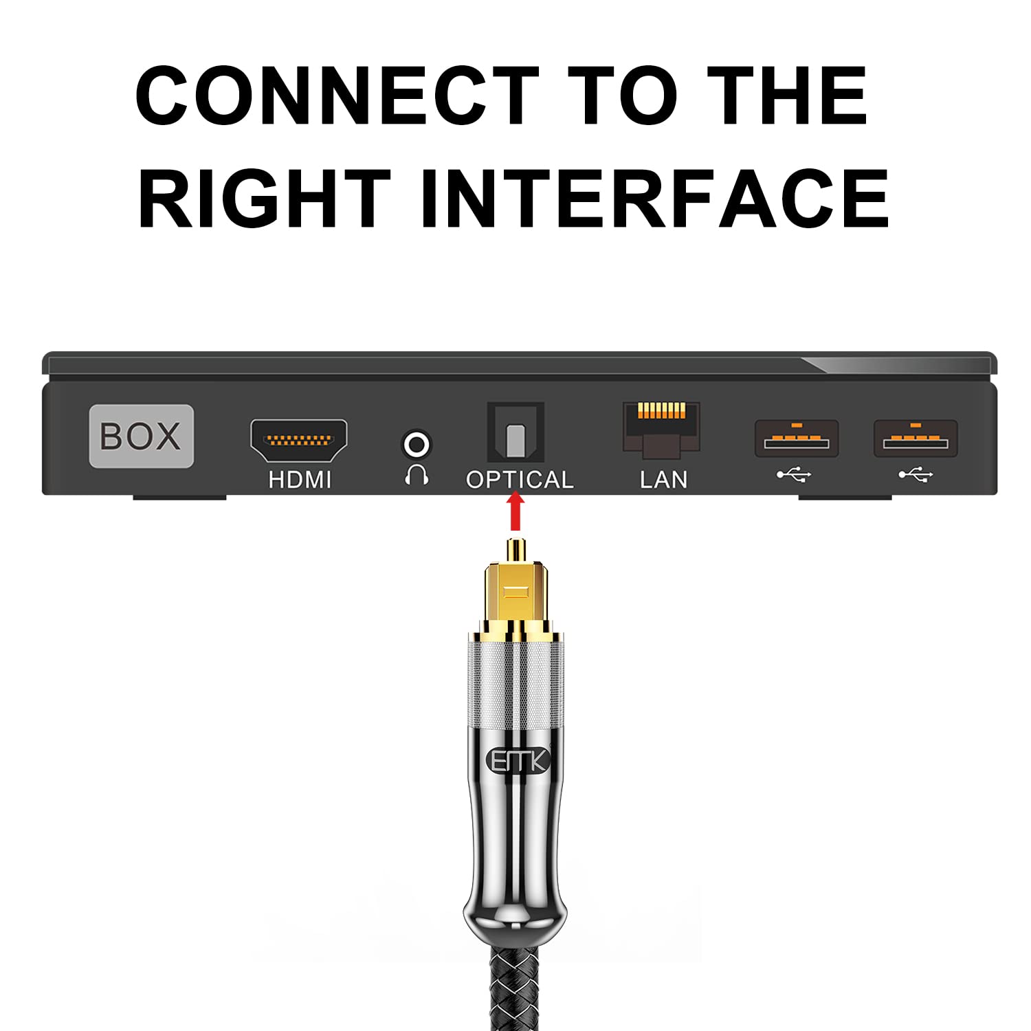 EMK 24K Gold-Plated Optical Audio Cable [10ft/3M] - Digital Toslink SPDIF Cable Compatible with Soundbar to TV, Home Theater - High-Speed Fiber Optic Cable (Silver) - Image 5