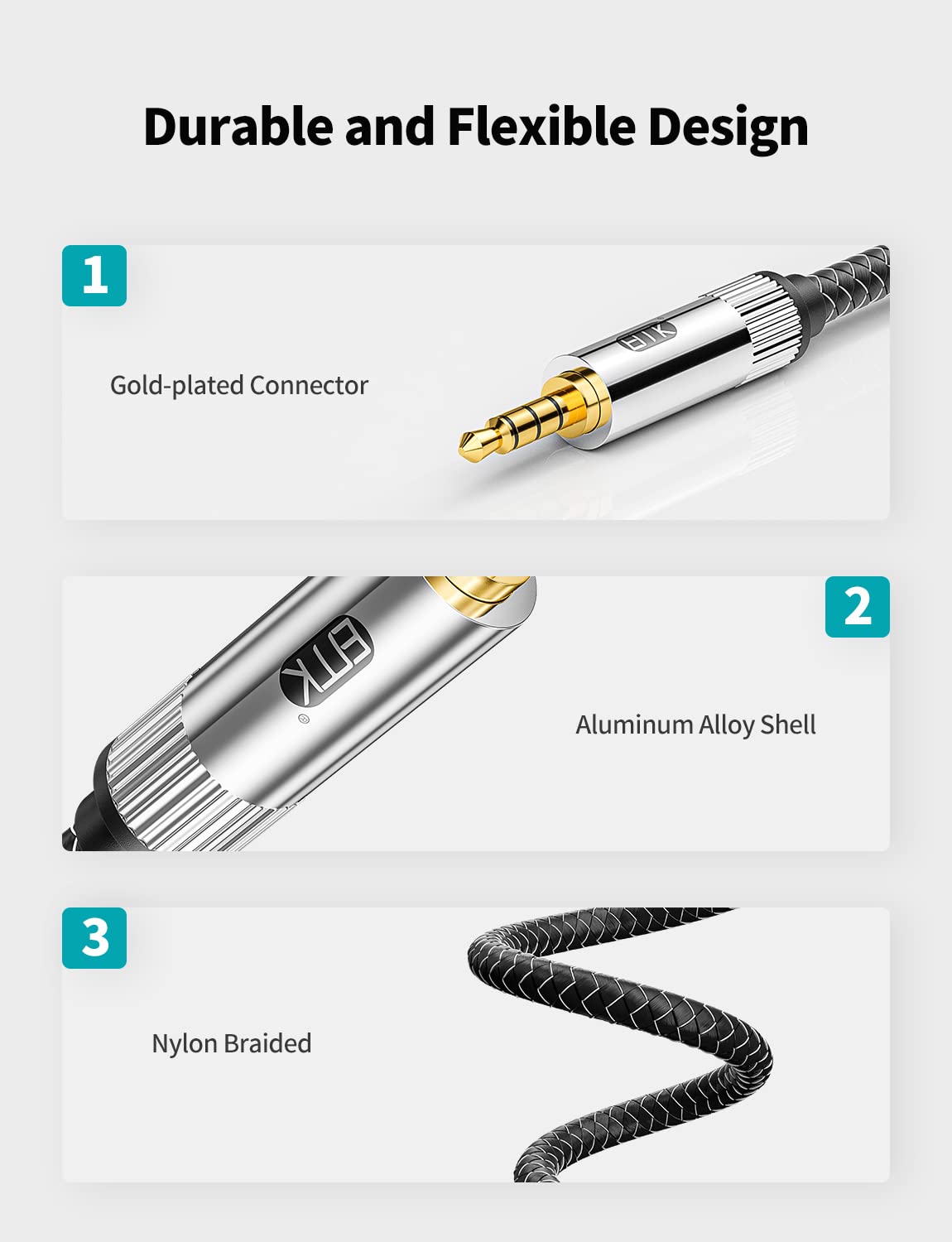 EMK 3.5mm Audio Splitter Headset Adapter Y Splitter Cable Stereo Male to 2 Female Separate Jack Compatible with PC, Xbox One, PS4, PS5, Laptop, Tablet, Phone - Image 7