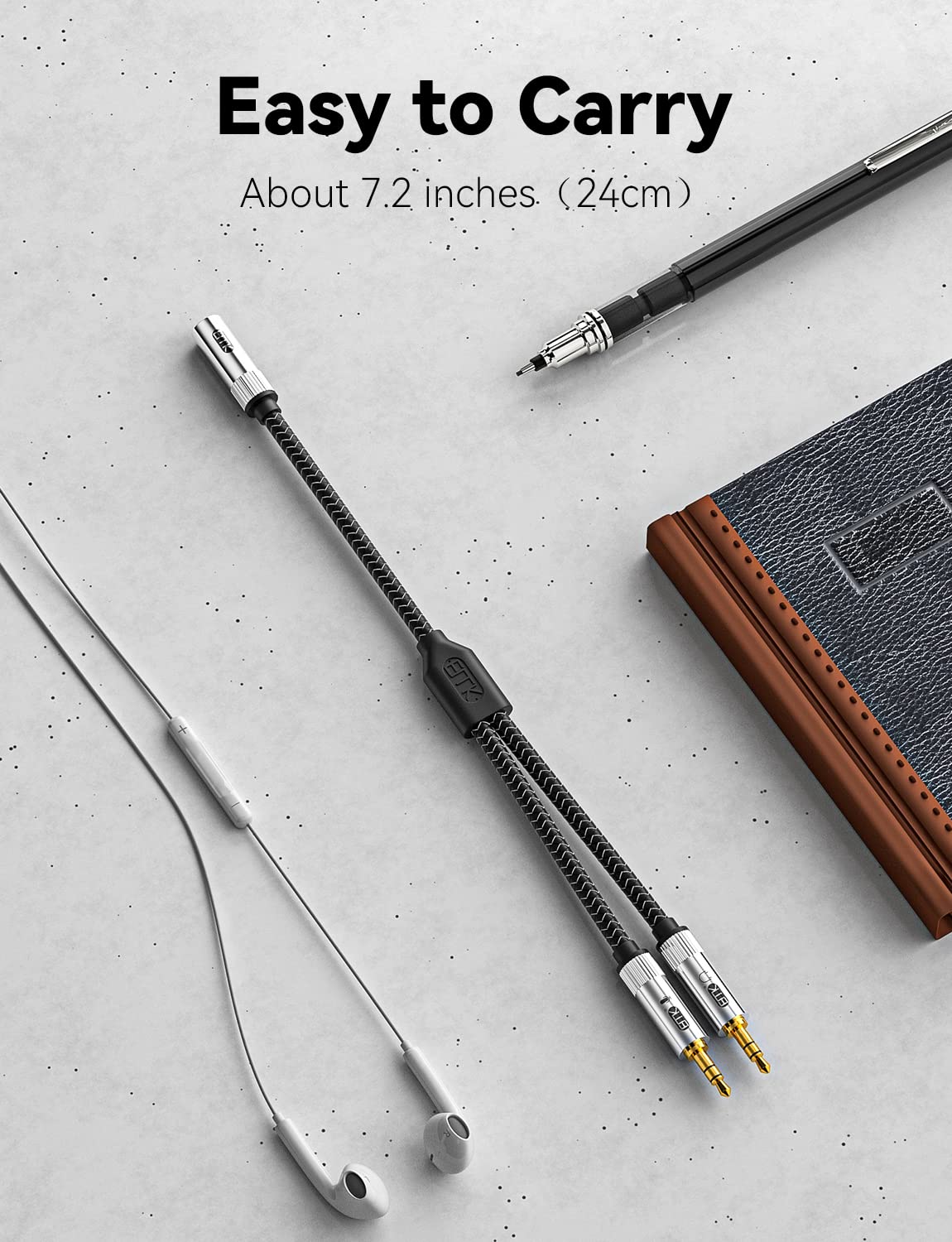 EMK 3.5mm Headset Splitter Adapter, 2-Port, 1m, Gold-Plated, Tangle-Free, PC/Laptop Compatible - Image 6