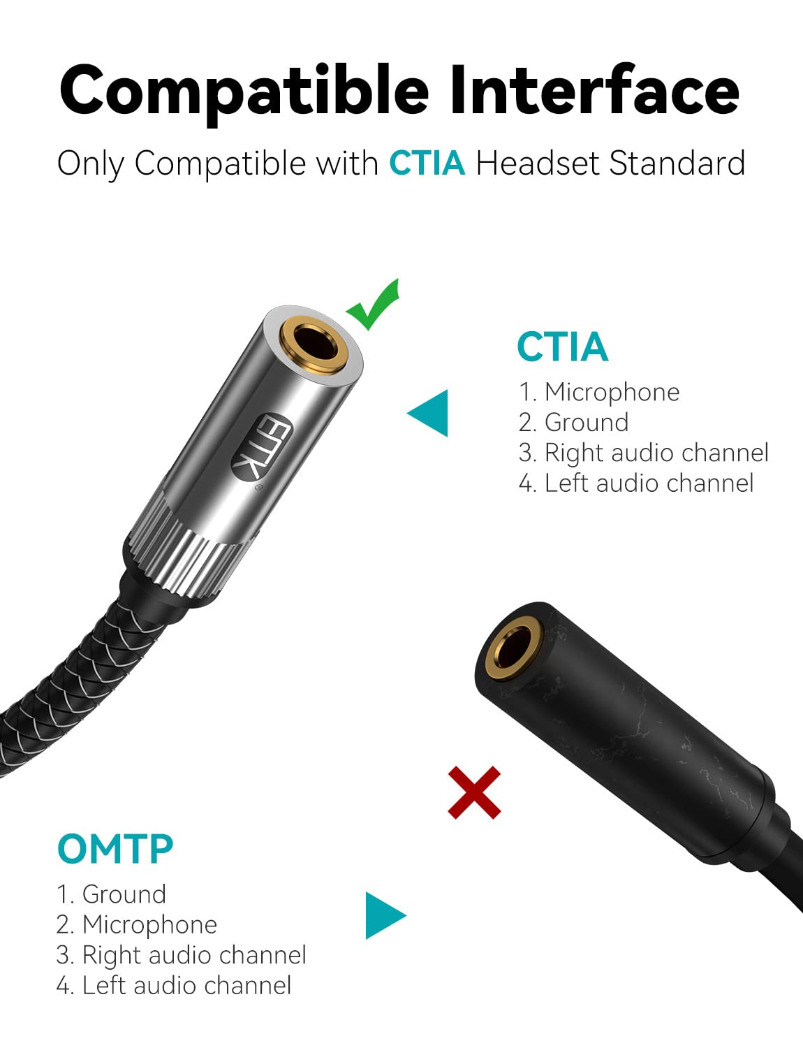EMK 3.5mm Headset Splitter Adapter, 2-Port, 1m, Gold-Plated, Tangle-Free, PC/Laptop Compatible - Image 7