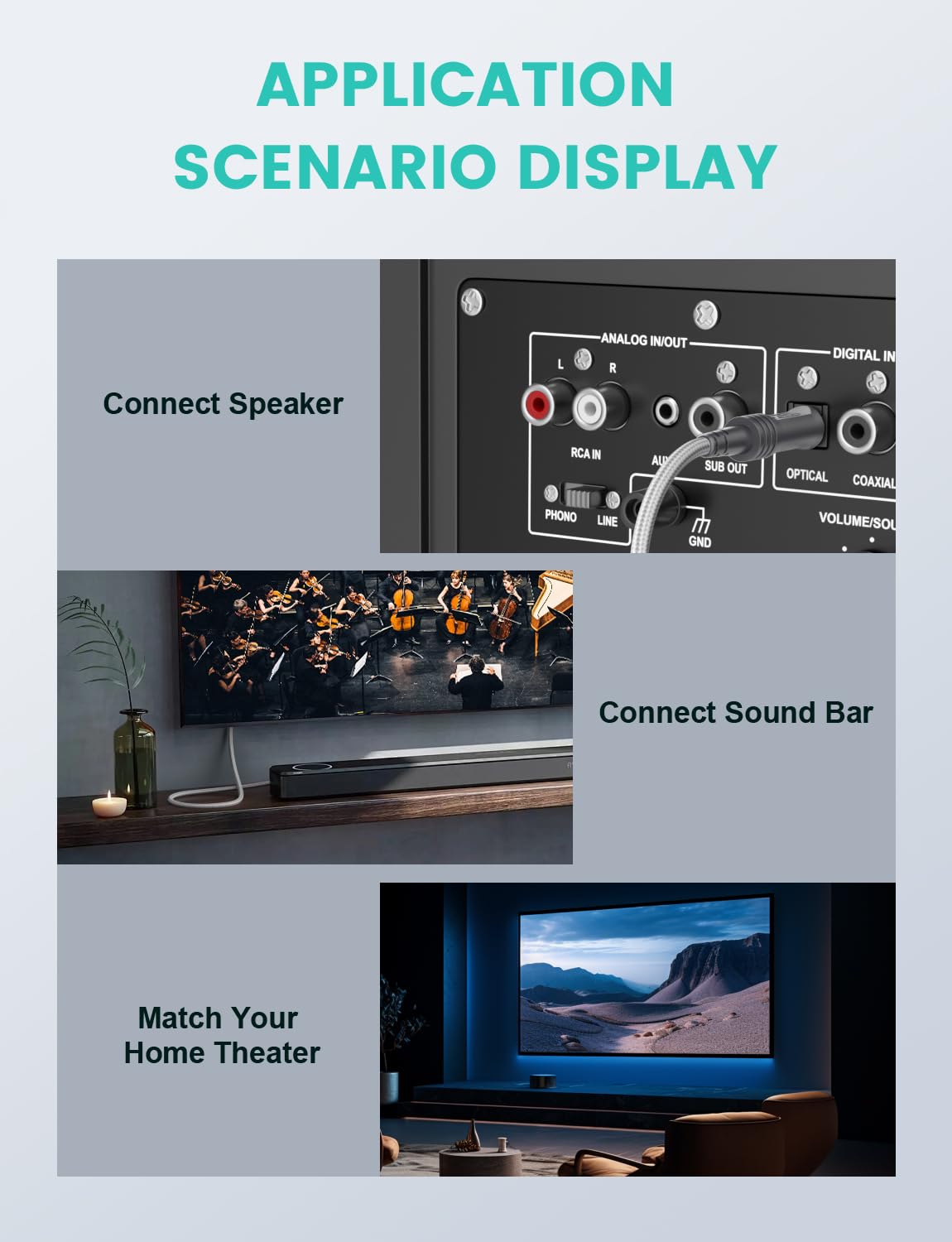 EMK 3Ft Digital Optical Audio Cable Toslink Cable - Fiber Optic Cord for Home Theater,Sound bar,TV,Gaming Console,Musical Instrument,Projector,Speaker - Image 7