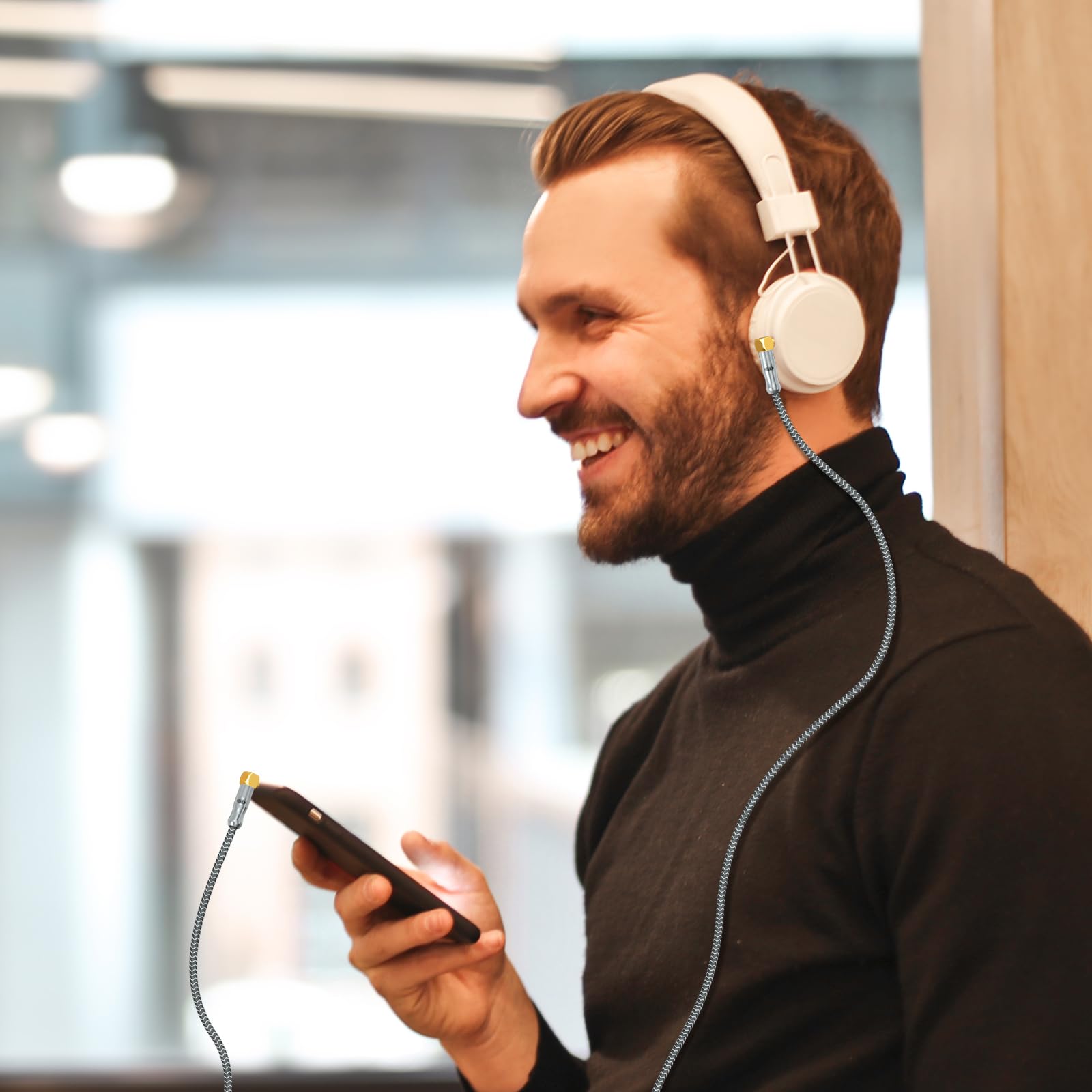 EMK 90 Degree Male to Right Angle Male 3.5mm Stereo Audio Aux Cable 1.2M Gold Plated Dual Angled TRS Aux Cord Compatible with Laptop, Smartphone, Music Player, Tablets, Speakers?X0049CCI2T - Image 3