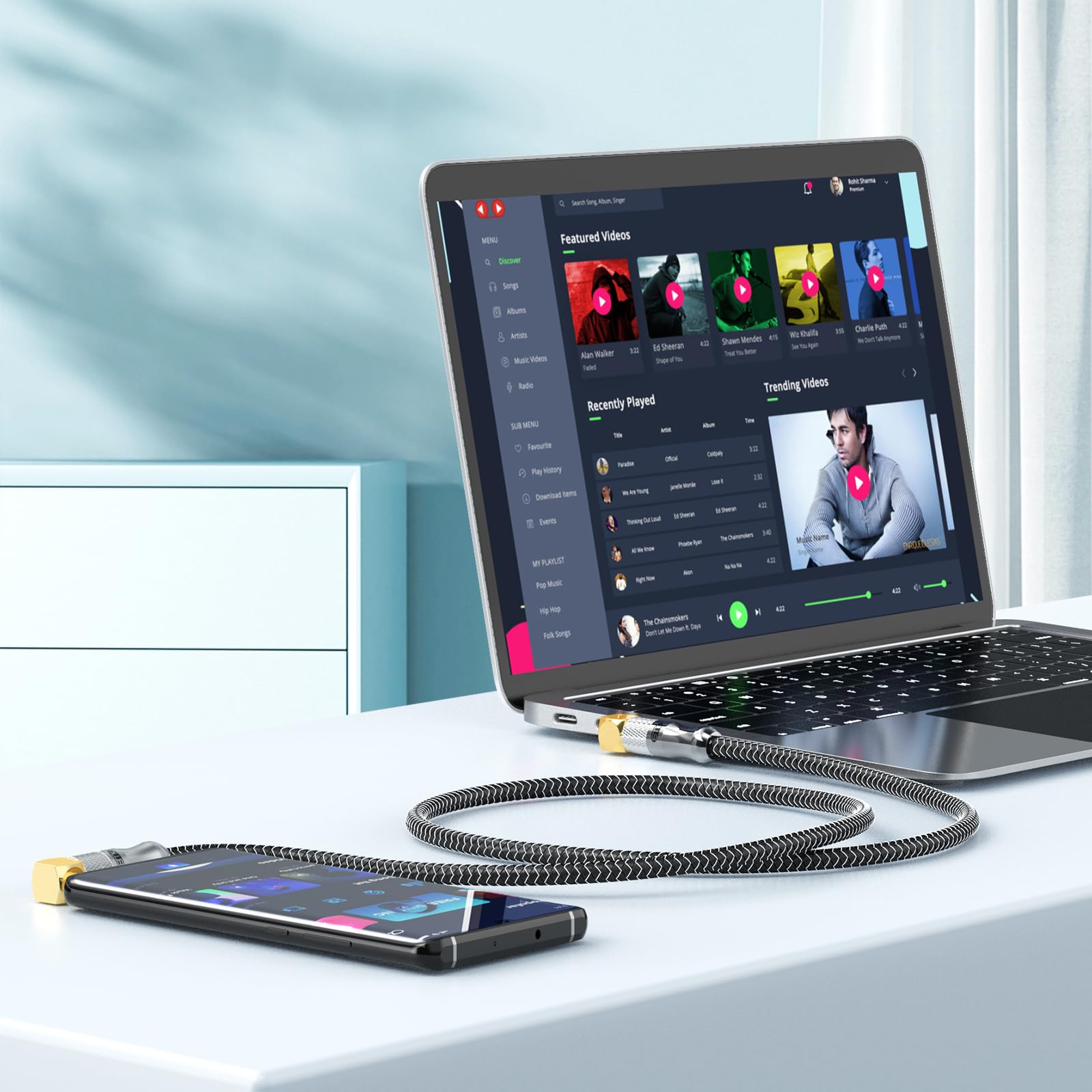 EMK 90 Degree Male to Right Angle Male 3.5mm Stereo Audio Aux Cable 1.2M Gold Plated Dual Angled TRS Aux Cord Compatible with Laptop, Smartphone, Music Player, Tablets, Speakers?X0049CCI2T - Image 7