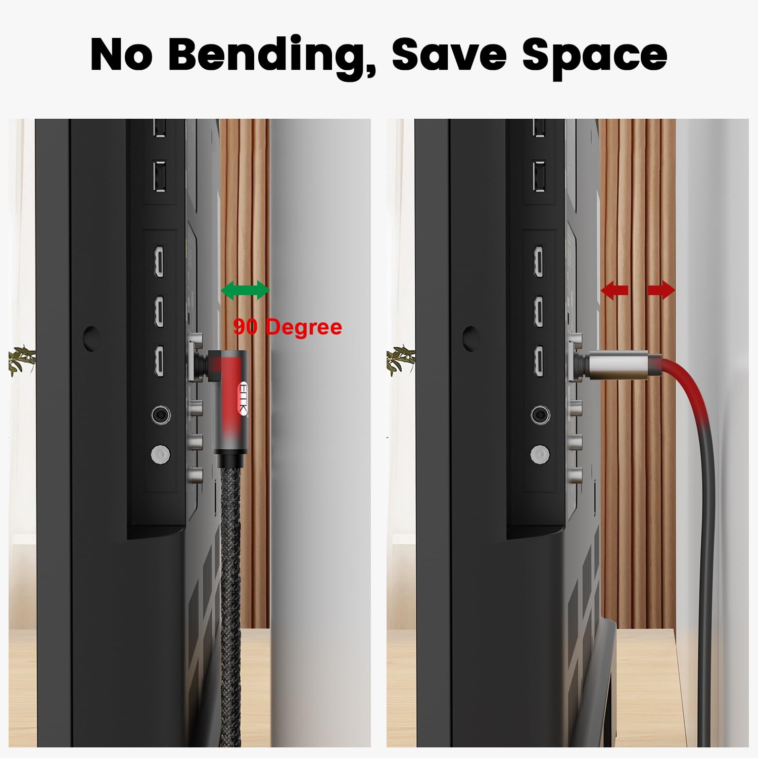 EMK 90 Degree Optical Cable 360 Degree Free-Rotating Fiber Optic Cable Toslink Male to Male Cable for Home Theater, Soundbar, Gaming Console, Speaker(1.5M) - Image 5