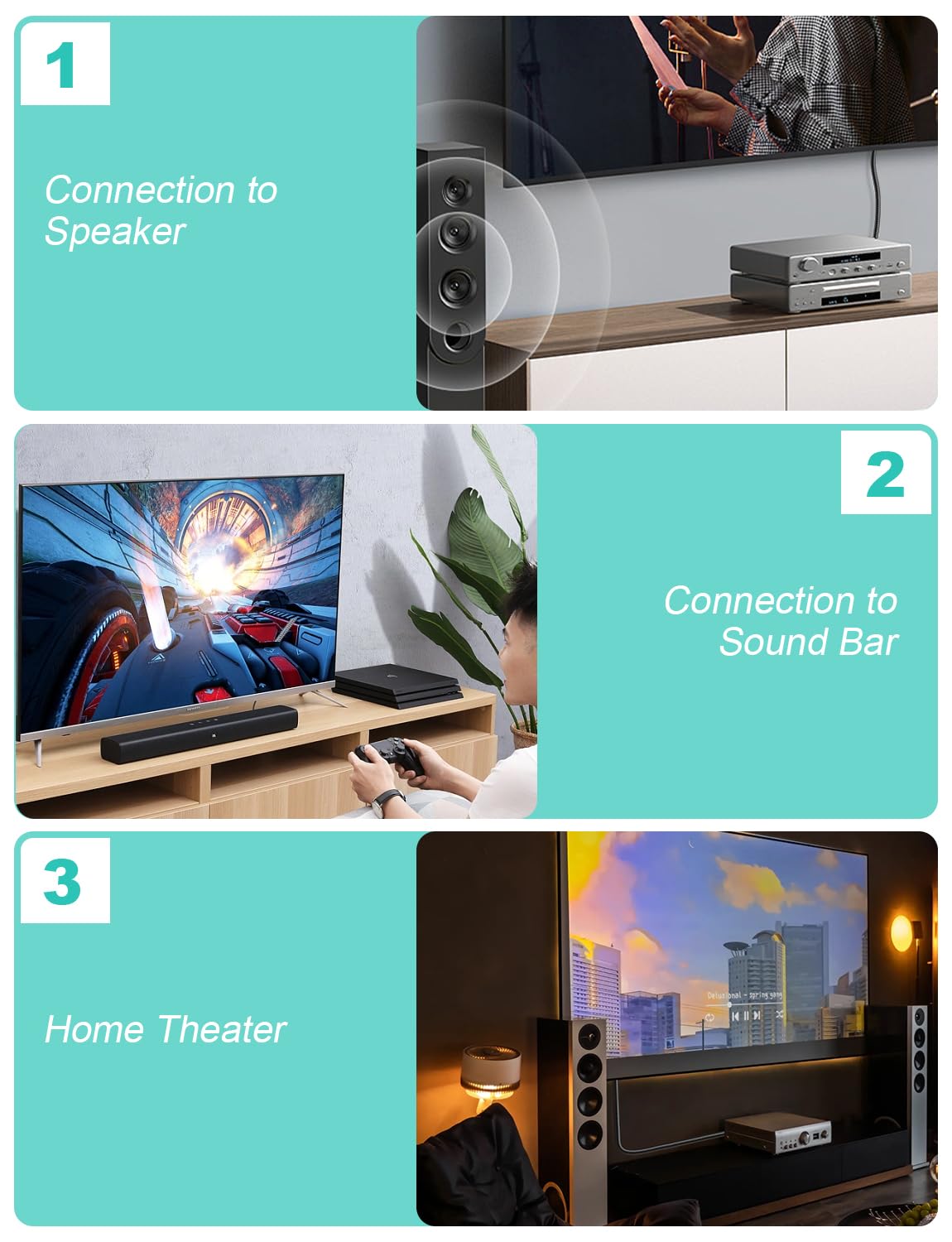 EMK 90 Degree Subwoofer Cable,RCA Male to Male Digital Coaxial Audio Cable for Television, DVD Player, Gaming Console, Projector, Speaker (5FT/1.5M) - Image 7