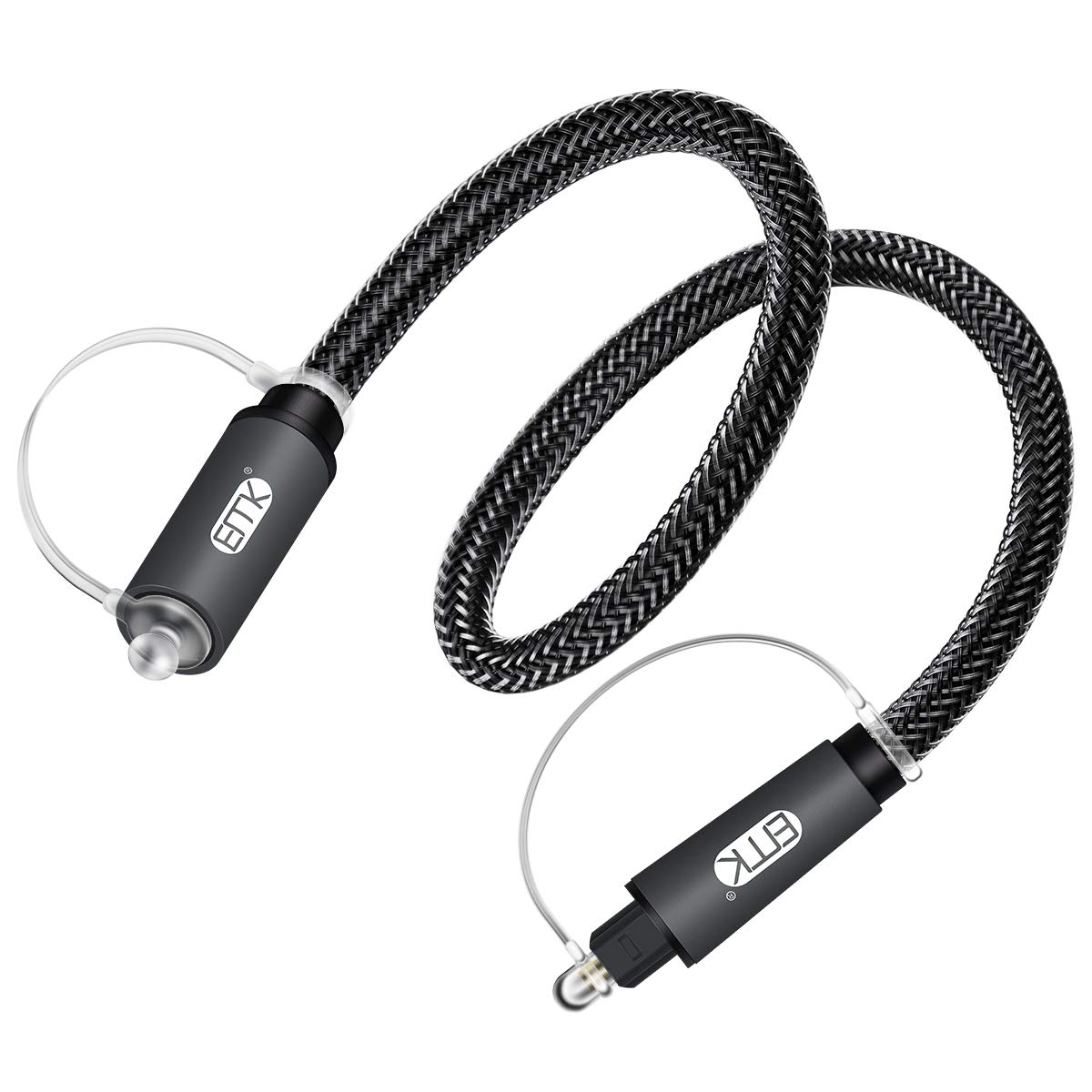 EMK Optical Extension Cable Male to Female Coupler Cord Nylon Braided Jacket 24K Gold-Plated Fiber Digital Extension Adapter Cable for Home Theater Sound bar TV 3.3ft - Image 8