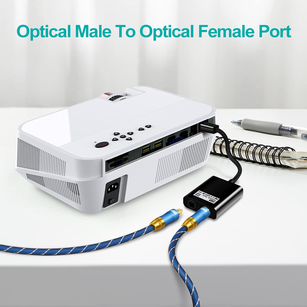 EMK Optical Splitter 1x2 - 1 In 2 Out Digital Audio Splitter - Compatible With Home Theater, Sound Bar, TV, Blu-ray Players - Image 6