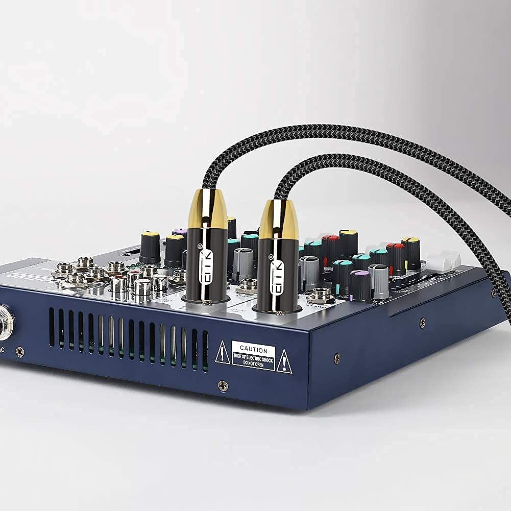 EMK XLR Microphone Cable 3-Pin Balanced (Male to Female) - 6 Ft/2M Professional Audio Cable for Behringer Mixer, Mic Preamplifier, Speaker Systems - Oxygen-Free Copper, Gold-Plated Connectors (Black) - Image 7